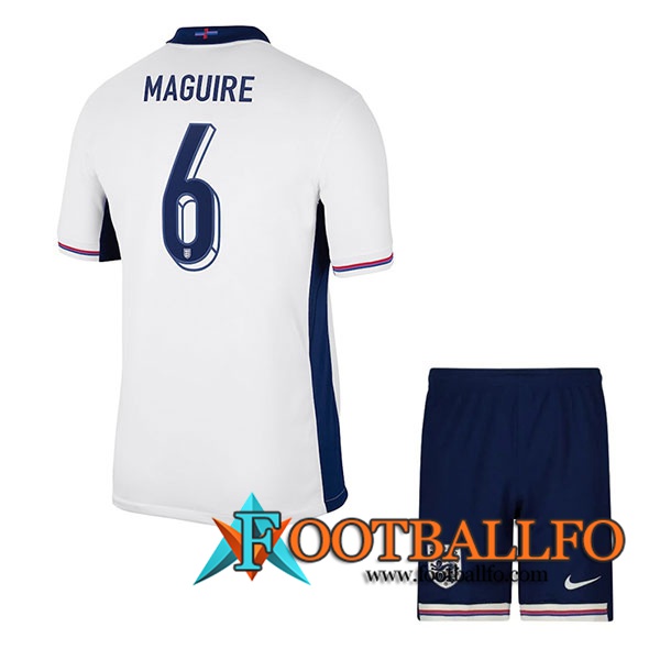 Camisetas De Futbol Inglaterra (MAGUIRE #6) Ninos Primera UEFA Euro 2024