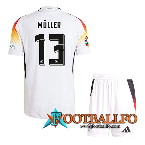 Camisetas De Futbol Alemania (MULLER #13) Ninos Primera UEFA Euro 2024