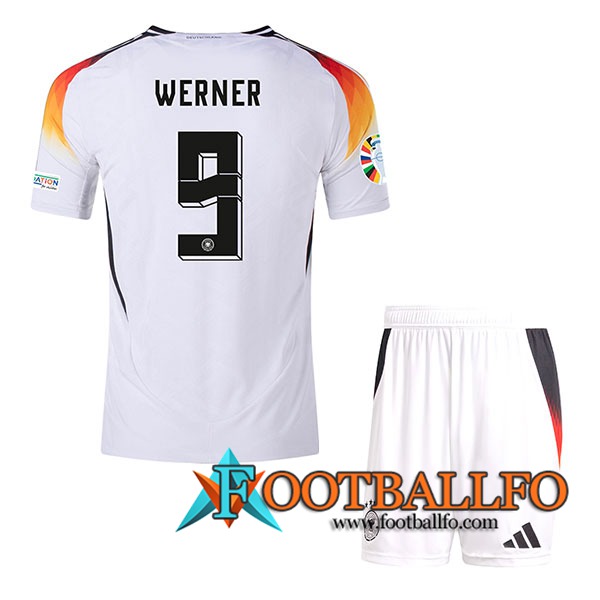 Camisetas De Futbol Alemania (WERNER #9) Ninos Primera UEFA Euro 2024