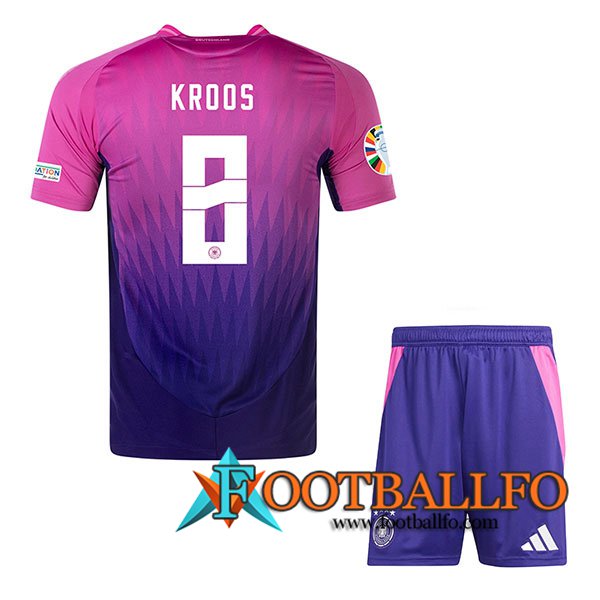 Camisetas De Futbol Alemania (KROOS #8) Ninos Segunda UEFA Euro 2024