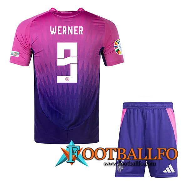 Camisetas De Futbol Alemania (WERNER #9) Ninos Segunda UEFA Euro 2024