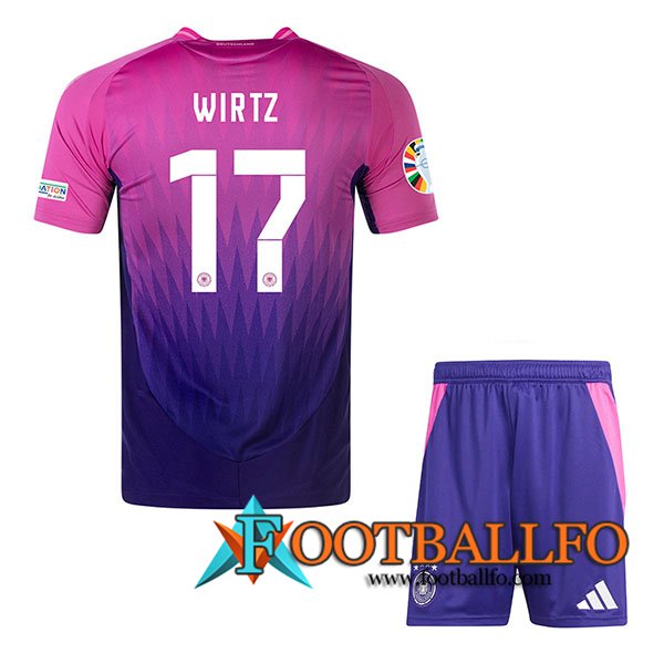 Camisetas De Futbol Alemania (WIRTZ #17) Ninos Segunda UEFA Euro 2024