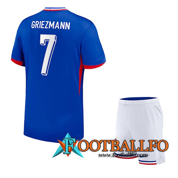 Camisetas De Futbol Francia (GRIEZMANN #7) Ninos Primera UEFA Euro 2024