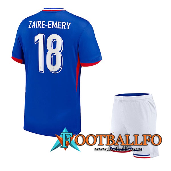 Camisetas De Futbol Francia (ZAIRE-EMERY #18) Ninos Primera UEFA Euro 2024