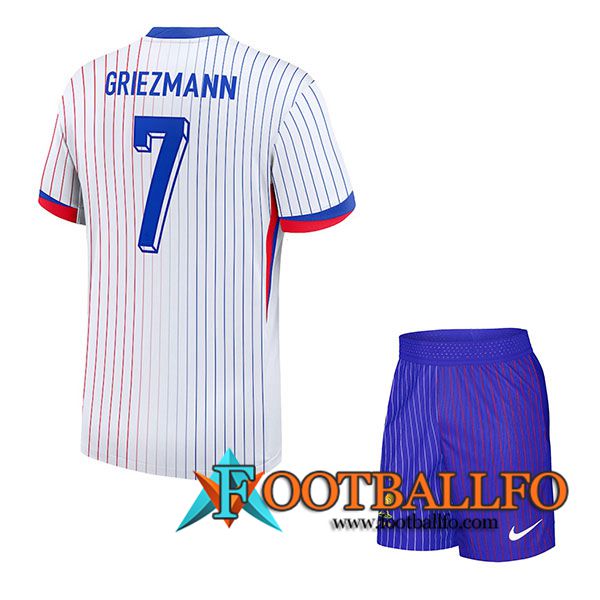 Camisetas De Futbol Francia (GRIEZMANN #7) Ninos Segunda UEFA Euro 2024