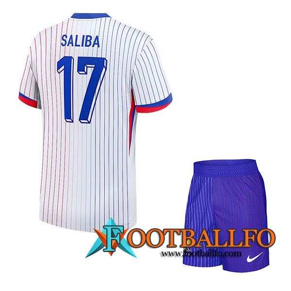 Camisetas De Futbol Francia (SALIBA #17) Ninos Segunda UEFA Euro 2024