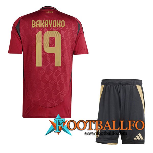 Camisetas De Futbol Bélgica (BAKAYOKO #19) Ninos Primera UEFA Euro 2024