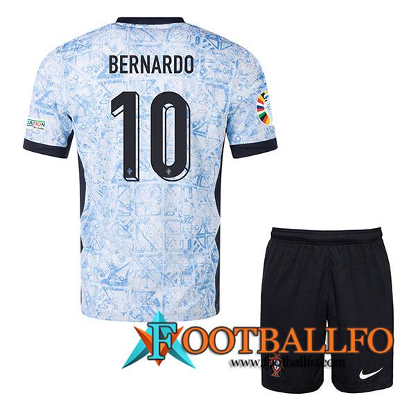 Camisetas De Futbol Portugal (BERNARDO #10) Ninos Segunda UEFA Euro 2024