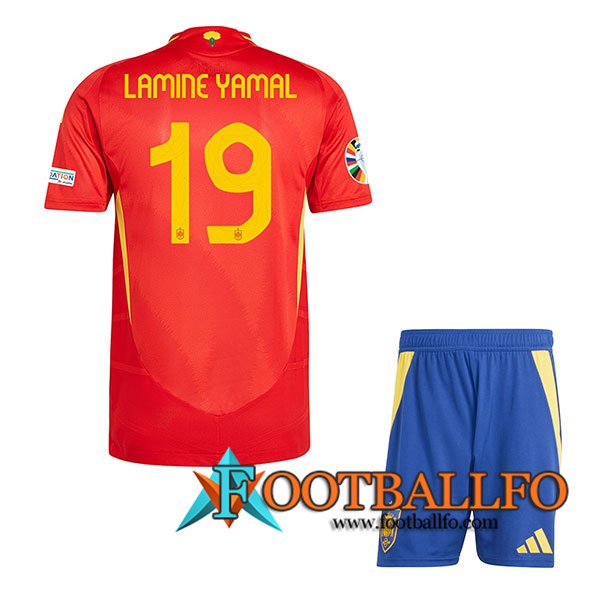 Camisetas De Futbol España (LAMINE YAMAL #19) Ninos Primera UEFA Euro 2024