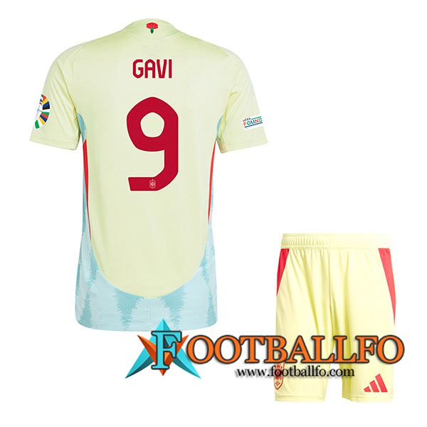 Camisetas De Futbol España (GAVI #9) Ninos Segunda UEFA Euro 2024