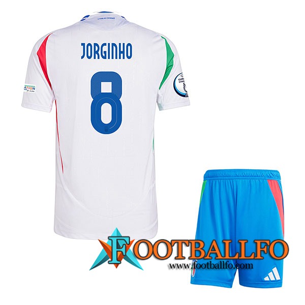 Camisetas De Futbol Italia (JORGINHO #8) Ninos Segunda UEFA Euro 2024