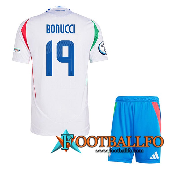 Camiseta Equipo Nacional Italia (BONUCCI #19) Ninos 2024/2025 Segunda