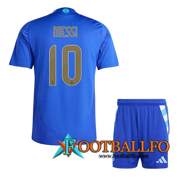 Camiseta Equipo Nacional Argentina (MESSI #10) Ninos 2024/2025 Segunda