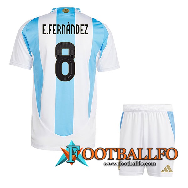 Camiseta Equipo Nacional Argentina (E.FERNANDEZ #8) Ninos 2024/2025 Primera