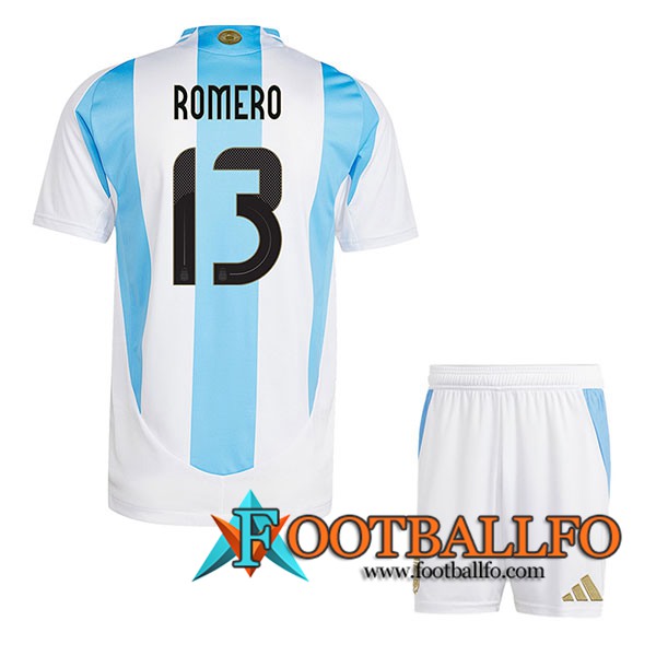 Camiseta Equipo Nacional Argentina (ROMERO #13) Ninos 2024/2025 Primera