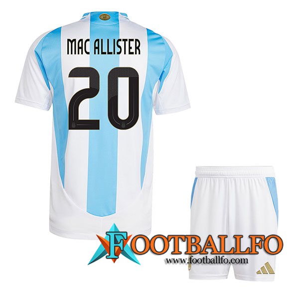 Camiseta Equipo Nacional Argentina (MAC ALLISTER #20) Ninos 2024/2025 Primera