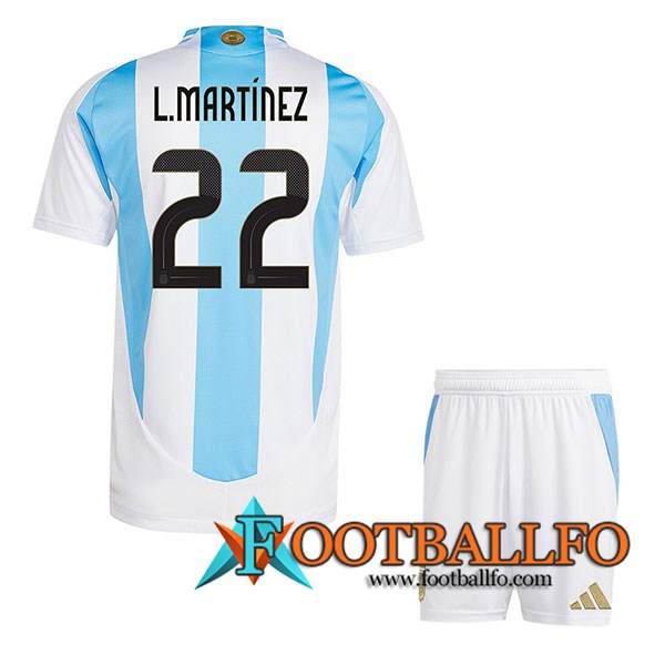 Camiseta Equipo Nacional Argentina (L.MARTINEZ #22) Ninos 2024/2025 Primera