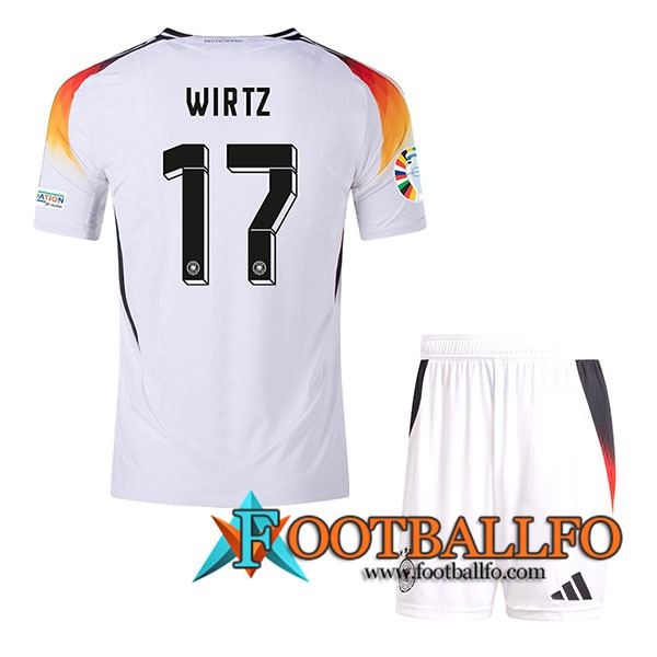 Camiseta Equipo Nacional Alemania (WIRTZ #17) Ninos 2024/2025 Primera