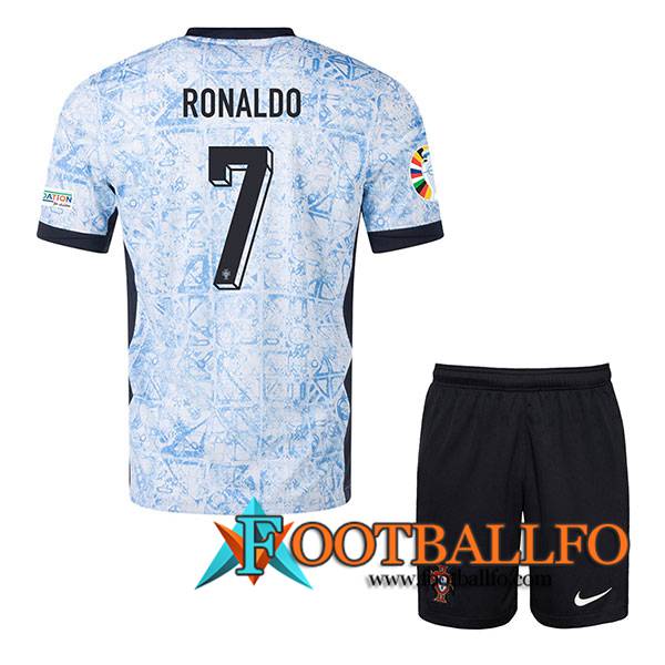 Camiseta Equipo Nacional Portugal (RONALDO #7) Ninos 2024/2025 Segunda