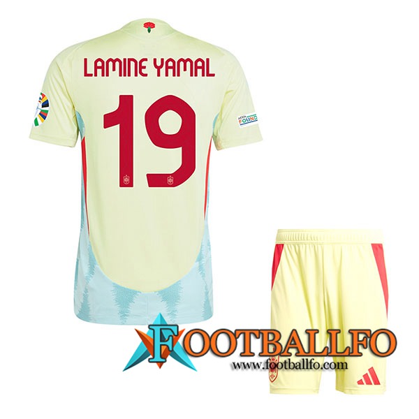 Camiseta Equipo Nacional España (LAMINE YAMAL #19) Ninos 2024/2025 Segunda