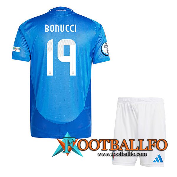 Camiseta Equipo Nacional Italia (BONUCCI #19) Ninos 2024/2025 Primera