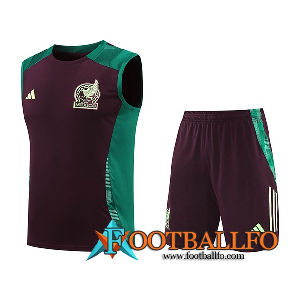 Camiseta Entrenamiento sin mangas México Verde/Marrón 2024/2025 -02