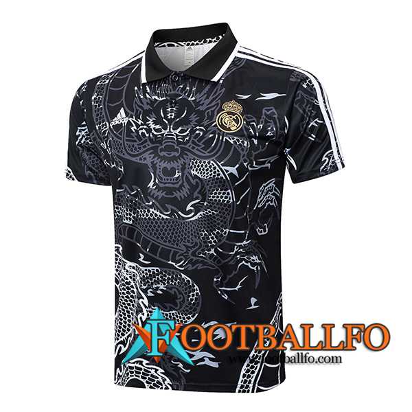 Camiseta Polo Real Madrid Negro/Blanco 2024/2025