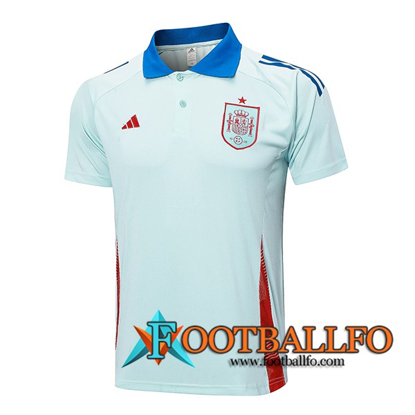 Camiseta Polo España Azul Claro 2024/2025