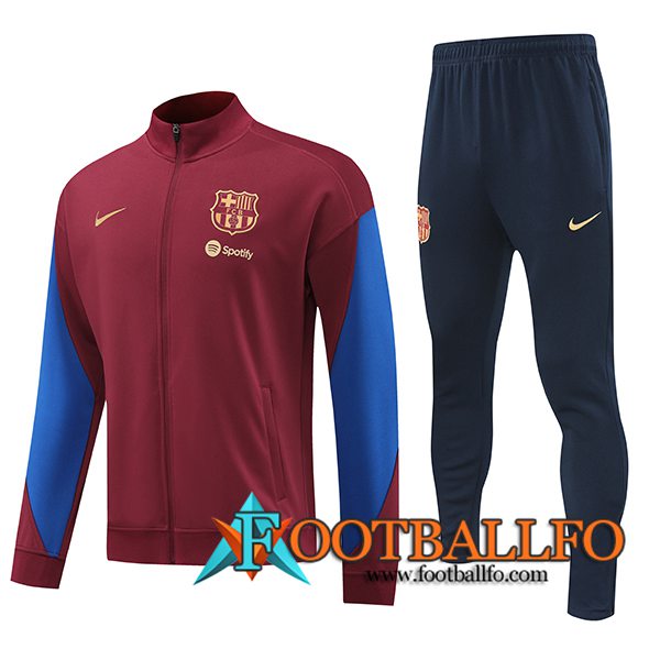 Chandal Equipos De Futbol Chaquetas FC Barcelona Rojo/Azul 2024/2025 -03