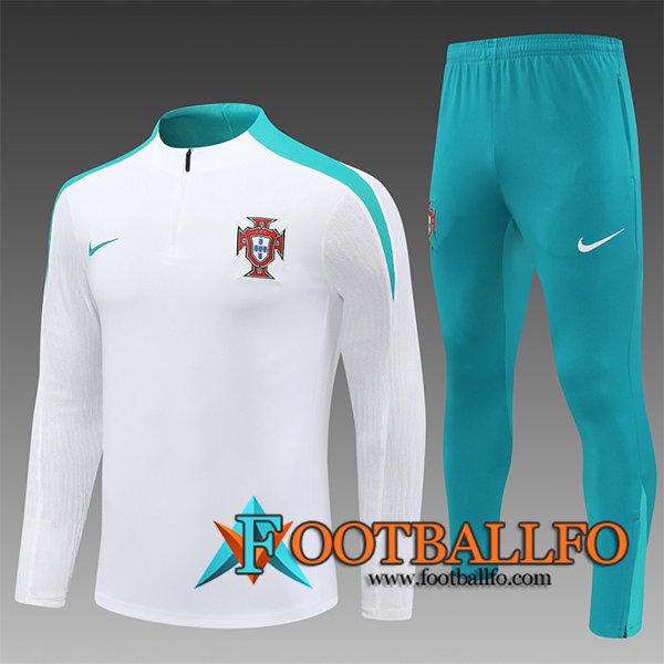 Chandal Equipos De Futbol Portugal Ninos Blanco/Verde 2024/2025