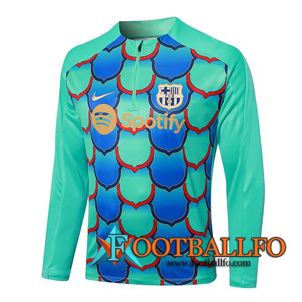 Sudadera De Entrenamiento FC Barcelona Verde/Azul 2024/2025