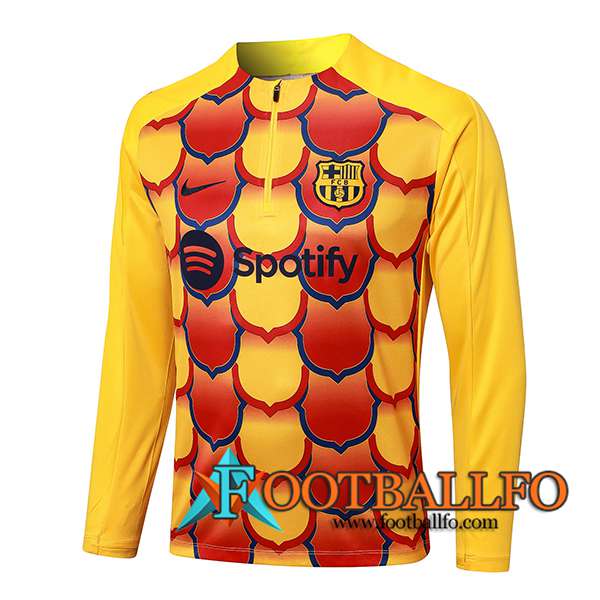 Sudadera De Entrenamiento FC Barcelona Amarillo/Rojo 2024/2025