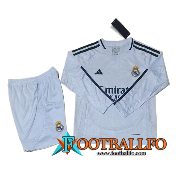 Camisetas De Futbol Real Madrid Ninos Primera Manga Largas 2024/2025