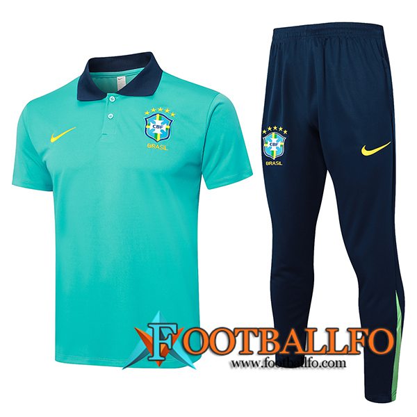 Camiseta Polo Brasil Verde/Azul 2024/2025