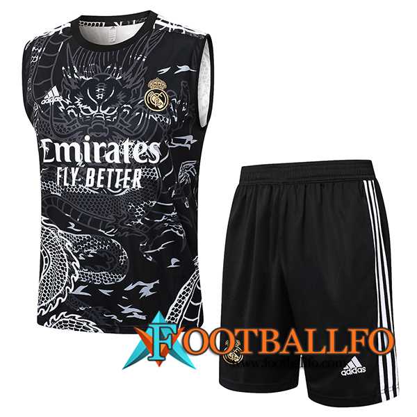 Camiseta Entrenamiento sin mangas Real Madrid Negro/Blanco 2024/2025