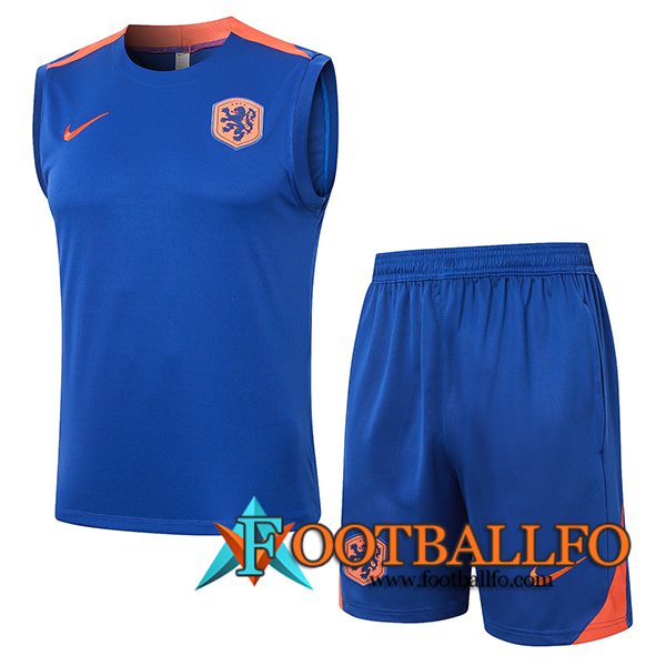 Camiseta Entrenamiento sin mangas Países Bajos Azul/Naranja 2024/2025