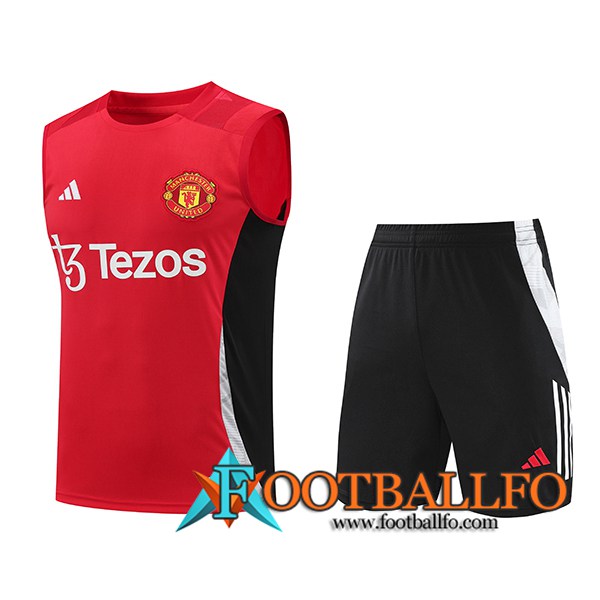 Camiseta Entrenamiento sin mangas Manchester United Rojo/Negro 2024/2025