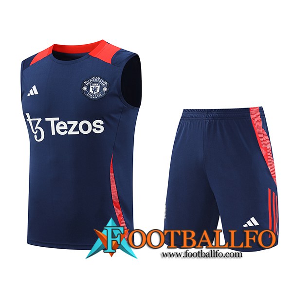 Camiseta Entrenamiento sin mangas Manchester United Azul Oscuro 2024/2025