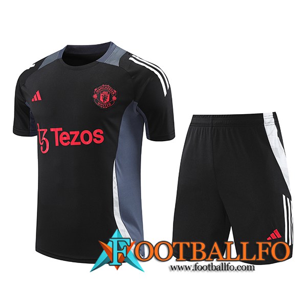 Camiseta Entrenamiento Manchester United Negro/Gris 2024/2025