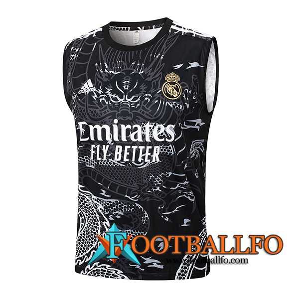 Chalecos De Futbol Real Madrid Negro/Blanco 2024/2025