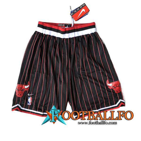 Cortos NBA Chicago Bulls 2024/25 Negro/Rojo -02