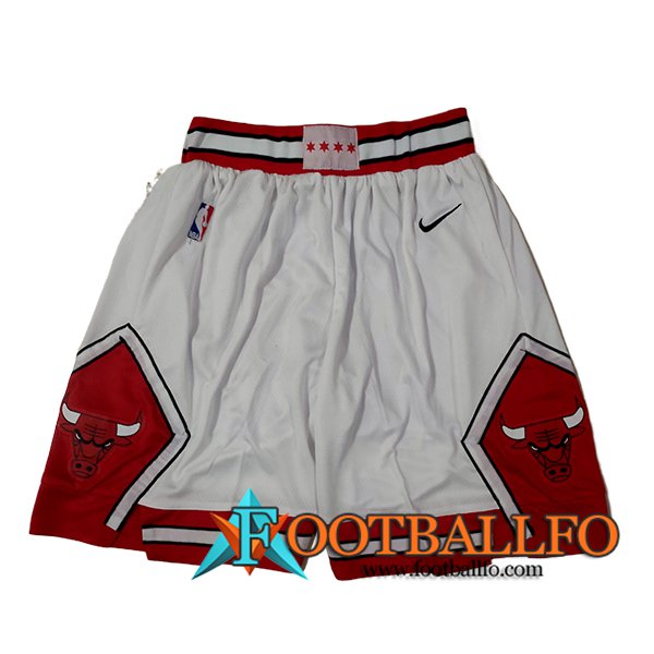 Cortos NBA Chicago Bulls 2024/25 Blanco/Rojo -02