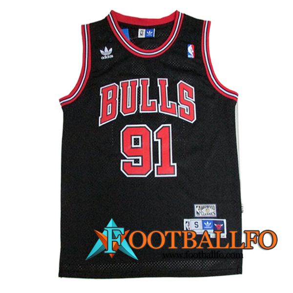 Camisetas NBA Chicago Bulls (RODMAN #91) 2024/25 Negro/Rojo