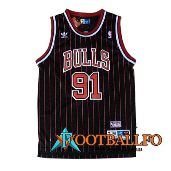 Camisetas NBA Chicago Bulls (RODMAN #91) 2024/25 Negro/Rojo -02