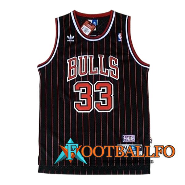 Camisetas NBA Chicago Bulls (PIPPEN #33) 2024/25 Negro/Rojo -02