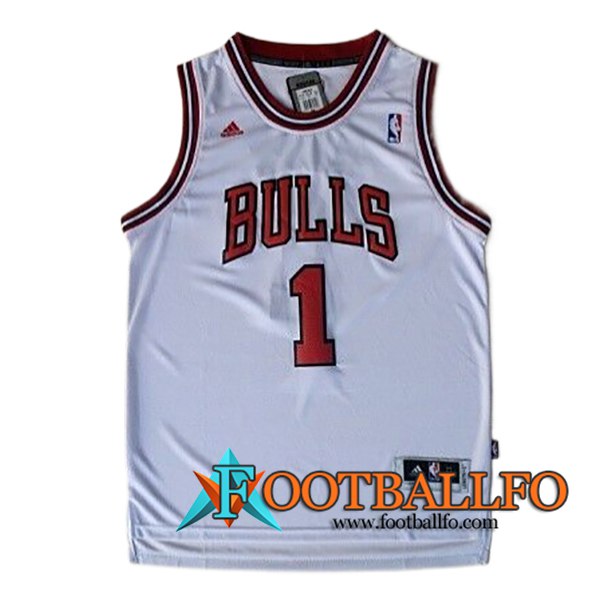 Camisetas NBA Chicago Bulls (Rosa #1) 2024/25 Blanco/Rojo