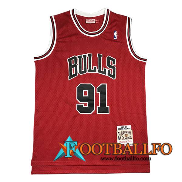 Camisetas NBA Chicago Bulls (RODMAN #91) 2024/25 Rojo -02