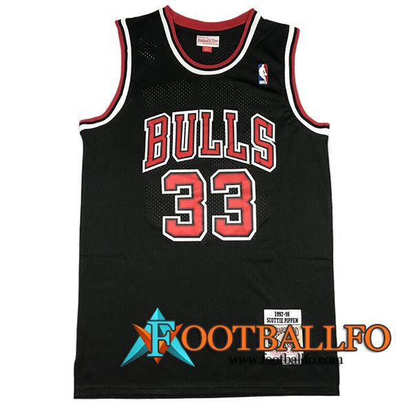 Camisetas NBA Chicago Bulls (PIPPEN #33) 2024/25 Negro/Rojo -03