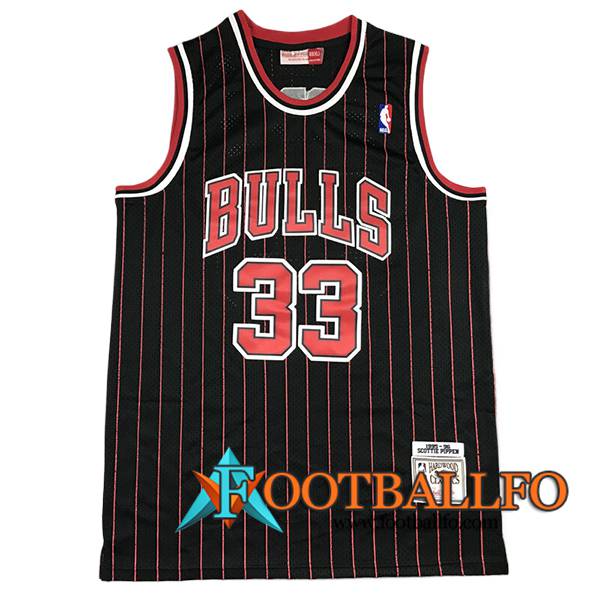 Camisetas NBA Chicago Bulls (PIPPEN #33) 2024/25 Negro/Rojo -04