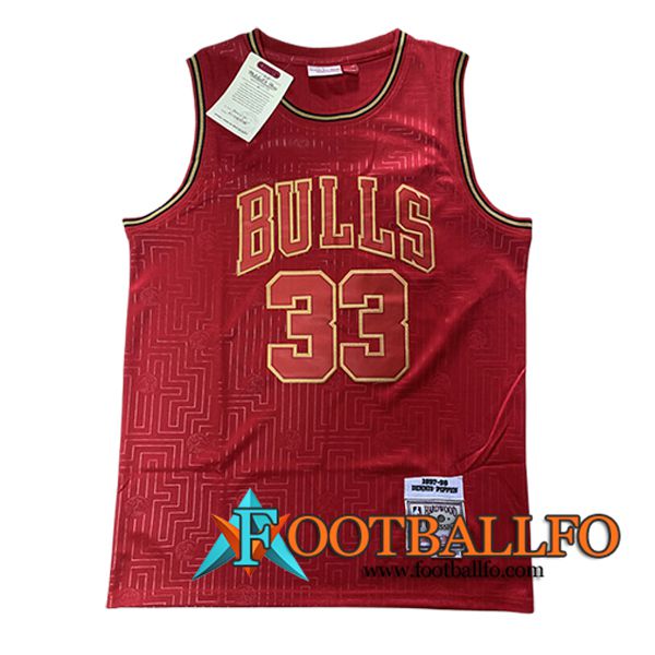 Camisetas NBA Chicago Bulls (PIPPEN #33) 2024/25 Rojo/Amarillo